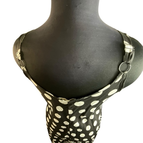 Simply Couture Polka Dot Sleeveless Handkerchief Hem Dress - in Black and White - Picture 11 of 13